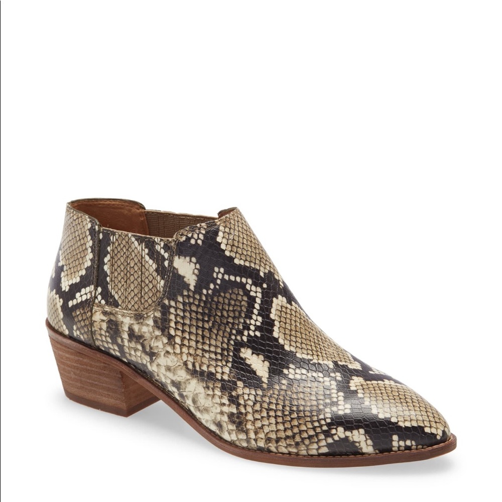 Madewell Sonia Low Leather Snakeskin Chelsea boot